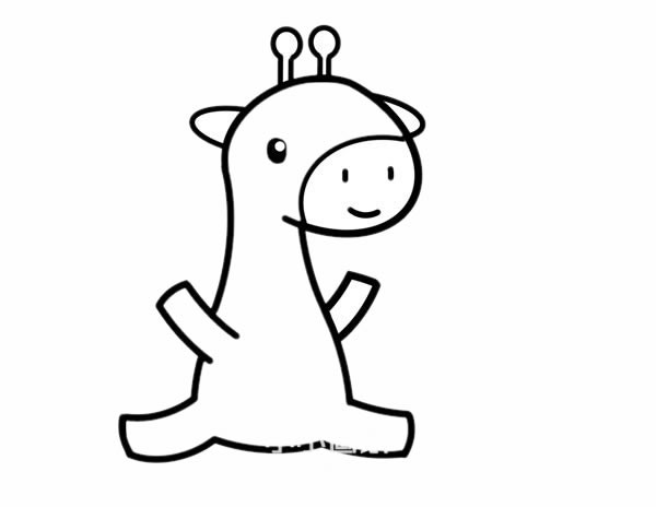 卡通长颈鹿简笔画步骤画法图片教程