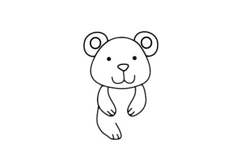 可爱的北极熊简笔画简单画法步骤图片大全
