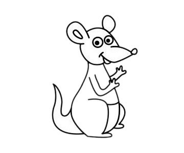 可爱的袋鼠简笔画步骤图片大全超简单画法