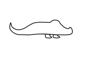 简单的鳄鱼简笔画步骤画法图片大全