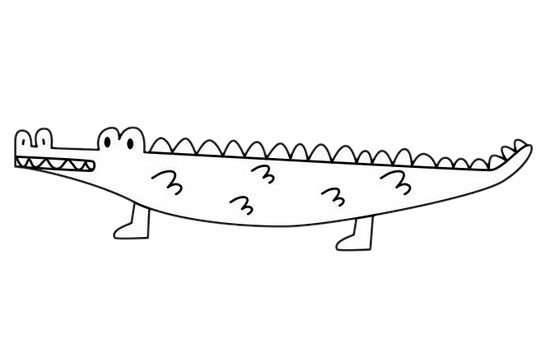 简单的鳄鱼简笔画步骤画法图片大全