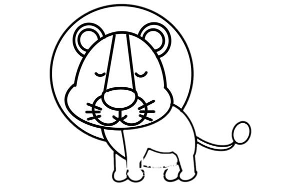 如何画狮子 威严的雄狮简笔画步骤图解教程