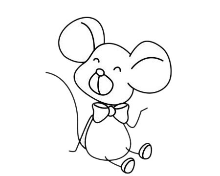 老鼠简笔画 线描老鼠简笔画简单步骤画法图