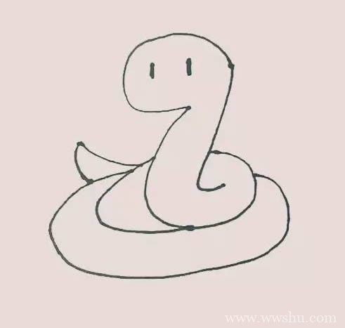 蛇的简笔画 卡通蛇的简笔画步骤图教程