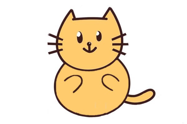 卡通猫简笔画 黄色小猫咪简笔画步骤画法图片大全