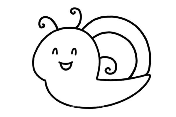 蜗牛简笔画 卡通蜗牛简笔画步骤画法图片大全
