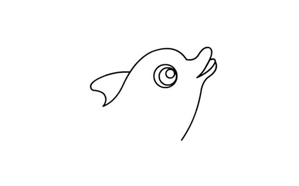 海豚简笔画 开心玩球的海豚简笔画步骤画法图片大全
