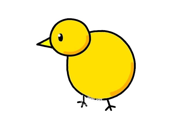 黄色小鸡简笔画画法步骤图片