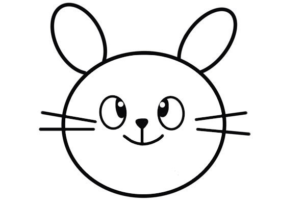 兔子头像彩色画法 兔子头像简笔画步骤图解教程