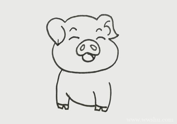 可爱的小猪简笔画萌萌画法步骤图解