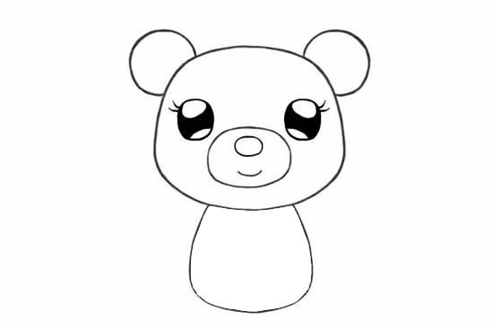 可爱的小熊姑娘简笔画画法步骤图片