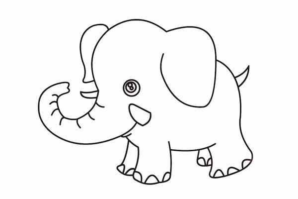 大象如何画最简单 卡通大象简笔画步骤教程