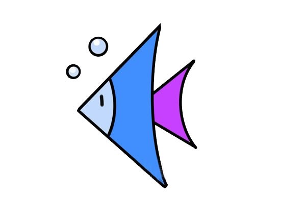 热带鱼简笔画彩色画法步骤图片