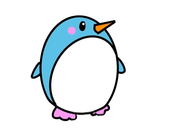 可爱的企鹅简笔画彩色画法步骤图片