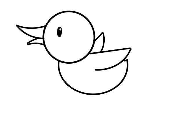 小鸭子简笔画彩色画法步骤图片