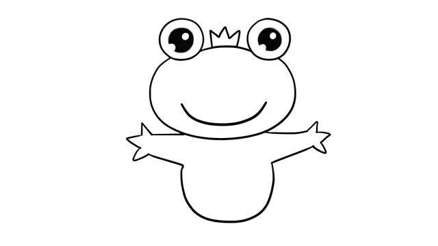 青蛙王子简笔画彩色图片