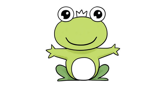 青蛙王子简笔画彩色图片