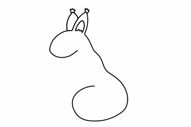 可爱的松鼠简笔画彩色图片 步骤画法教程