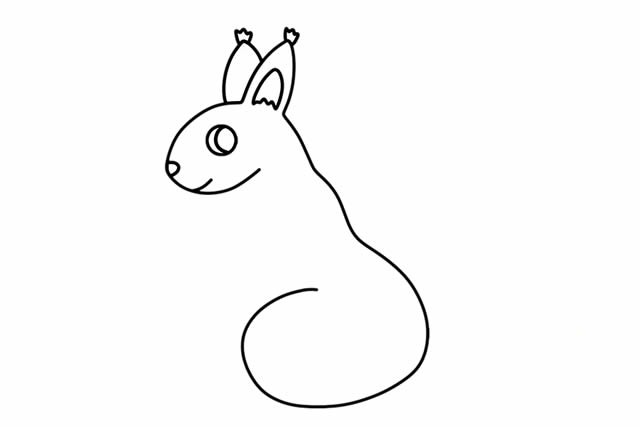 可爱的松鼠简笔画彩色图片 步骤画法教程