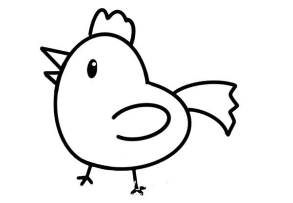 小公鸡如何画_Q版小公鸡简笔画画法步骤图片教程