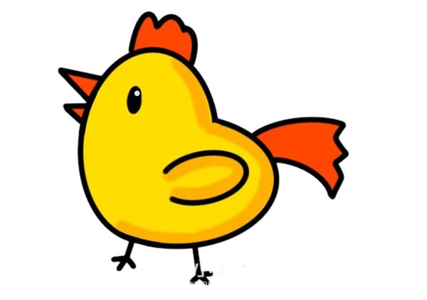 小公鸡如何画_Q版小公鸡简笔画画法步骤图片教程