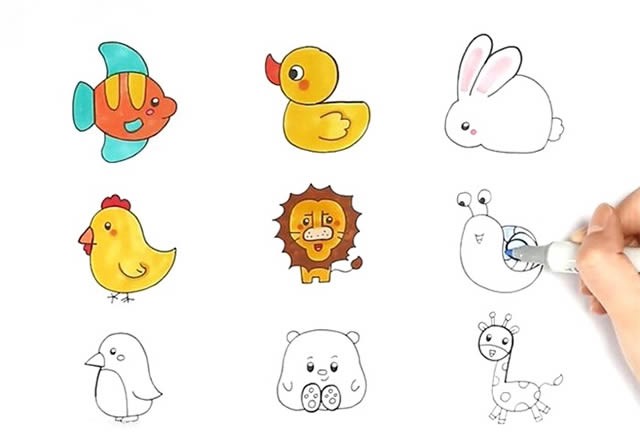 1到9数字画动物图画大全_1到9数字画动物简笔画步骤教程
