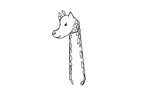长颈鹿如何画_可爱长颈鹿简笔画步骤手绘教程