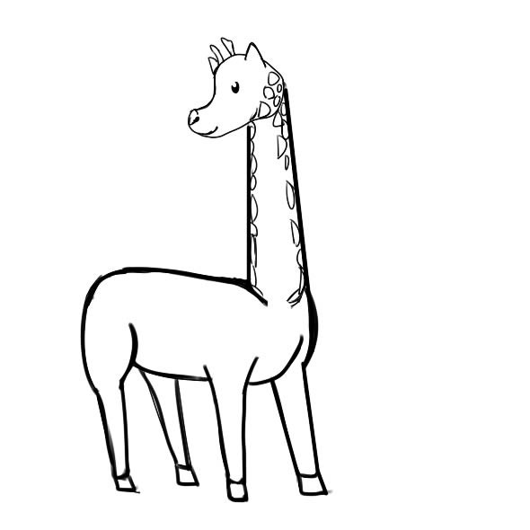 长颈鹿如何画_可爱长颈鹿简笔画步骤手绘教程