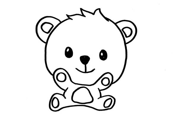 可爱的小熊简笔画彩色_小熊简笔画步骤画法教程