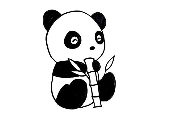 小熊猫简笔画可爱又简单的颜色_熊猫简笔画画法步骤图片