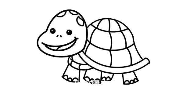 卡通乌龟简笔画彩色_卡通乌龟简笔画画法步骤图片