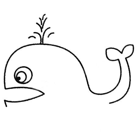 【鲸鱼简笔画图片大全】鲸鱼简笔画的画法步骤教程