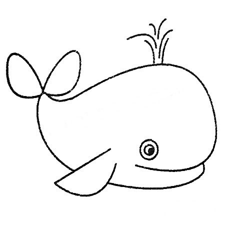 【鲸鱼简笔画图片大全】鲸鱼简笔画的画法步骤教程
