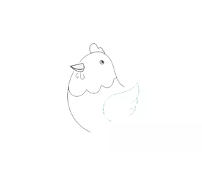 【母鸡简笔画图片】幼儿学画母鸡简笔画的画法步骤教程