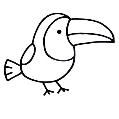 【啄木鸟简笔画彩色图片】幼儿学画啄木鸟简笔画的画法步骤教程