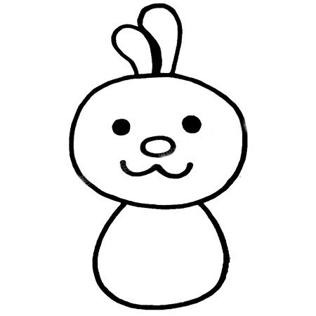 【卡通兔子简笔画】幼儿学画卡通兔子简笔画的画法步骤教程