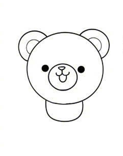 【小熊简笔画】可爱小熊简笔画的画法步骤教程