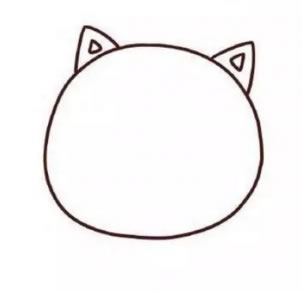 【小猫简笔画四步画出】可爱的小猫简笔画步骤教程