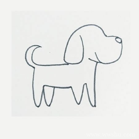 【小狗简笔画六步画出】斑点狗简笔画的画法步骤教程