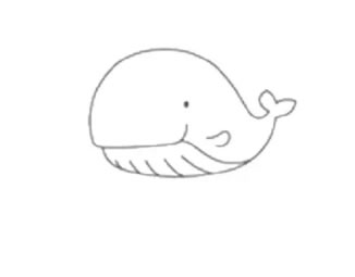 【鲸鱼简笔画彩色图片】儿童学画鲸鱼简笔画的画法步骤教程