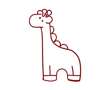 【长颈鹿简笔画彩色图片】儿童学画长颈鹿简笔画步骤教程