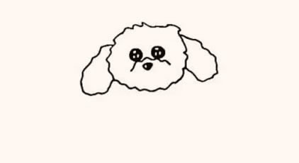 【如何画泰迪狗简笔画】儿童学画一只泰迪狗的画法步骤教程