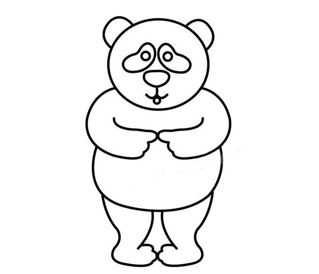 【大熊猫简笔画步骤】害羞的大熊猫简笔画的画法步骤教程