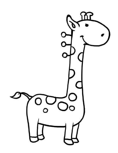 【长颈鹿简笔画】儿童学画彩色长颈鹿简笔画的画法步骤教程