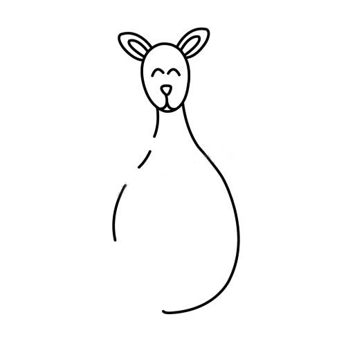 袋鼠简笔画彩色图片 袋鼠简笔画的画法步骤教程