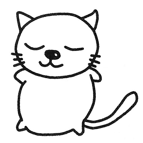小猫简笔画图片大全 幼儿学画可爱的小懒猫简笔画大全