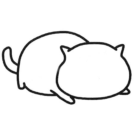 萌萌的小猫简笔画画法步骤教程