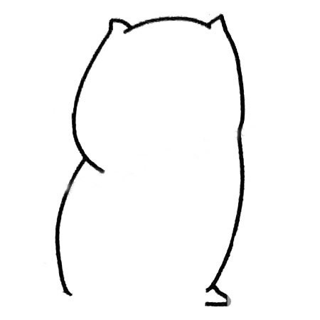 【小猫简笔画】肥肥的小猫简笔画画法步骤教程