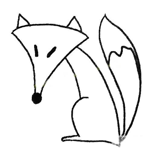 狐狸的画法简笔画步骤教程_狐狸简笔画图片大全