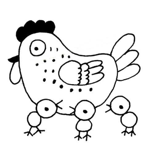 【母鸡简笔画图片】6种母鸡简笔画的画法图片